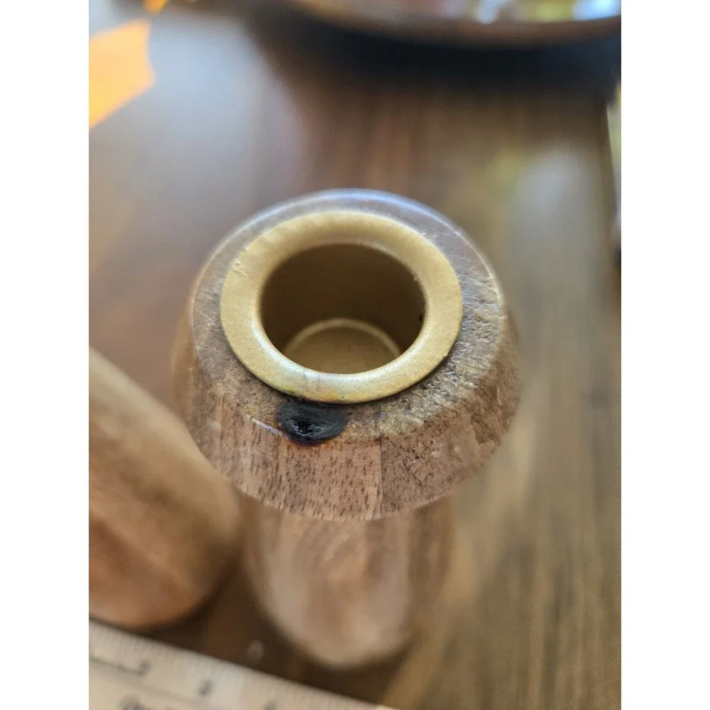 Hearth and Hand W/ Magnolia Mango Wood Tapered Candlestick Holders Set of 2